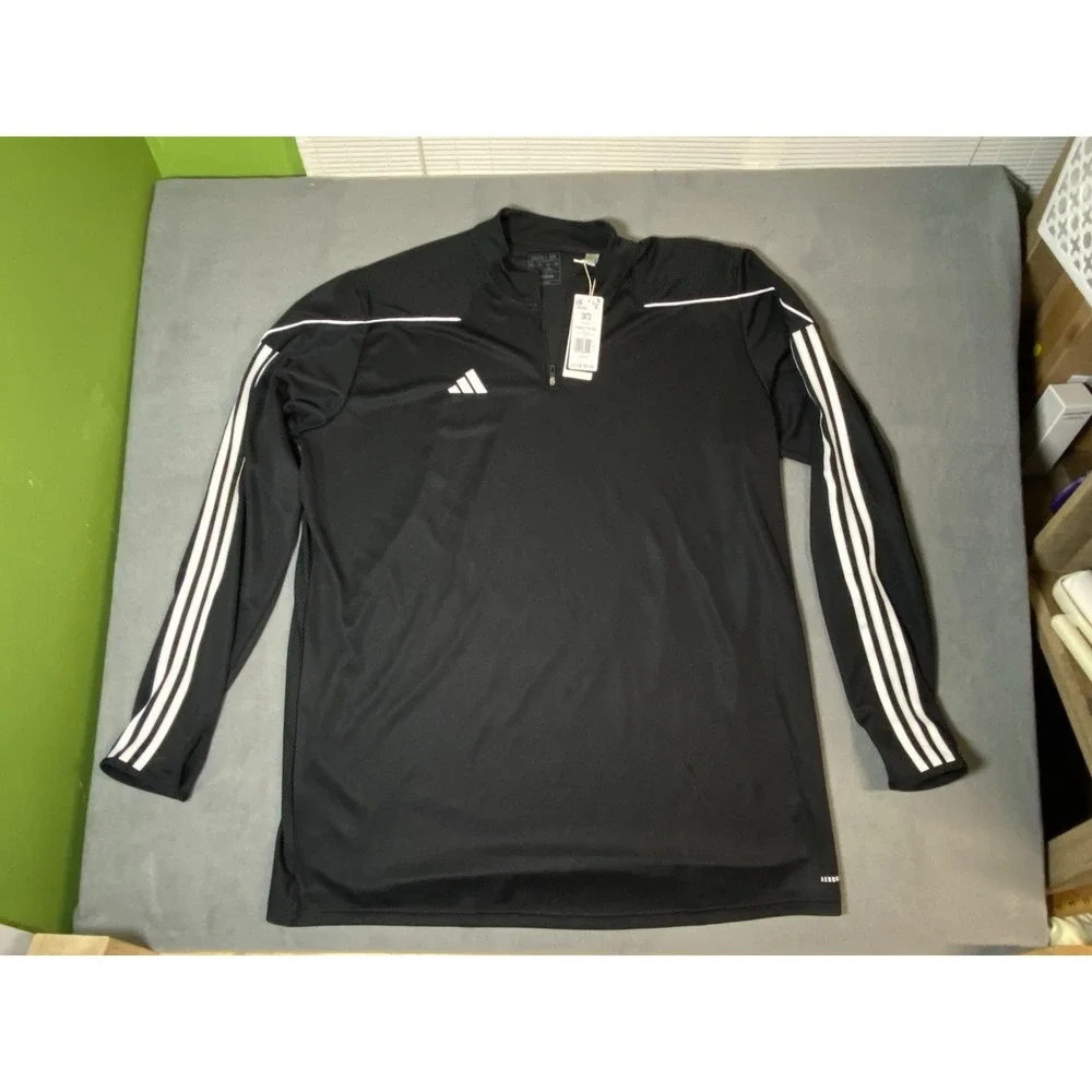 NWT! Adidas Men's 3XLT2 3XL Tall Track Shirt Futbol Soccer Lone Sleeve Black